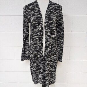 Cupio Women's Black & White Open Cardigan, Medium